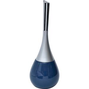 Bath Free Standing Toilet Bowl Brush and Holder Water Drop Blue Navy