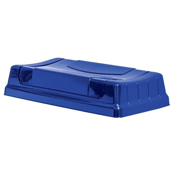 United Solutions Highboy Swing Open Lid in Recycling Blue