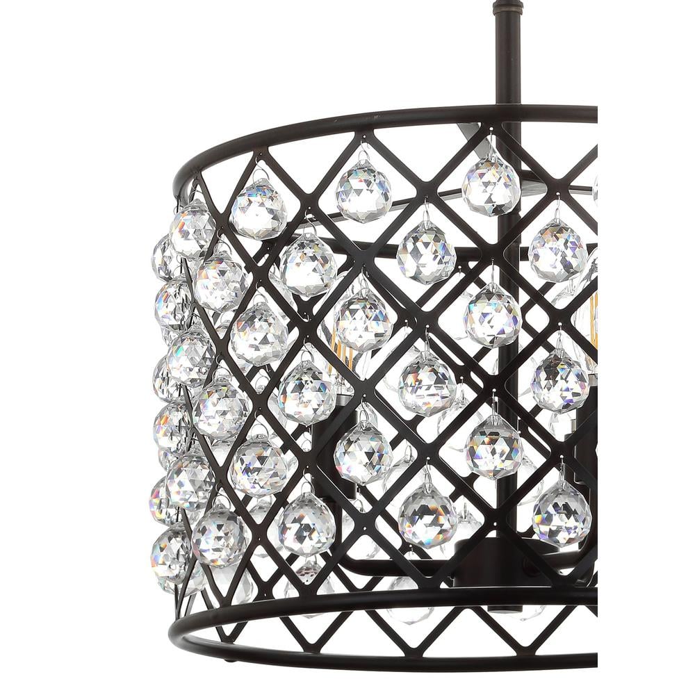 Gabrielle 16" Oil-Rubbed Bronze Crystal LED Drum Pendant