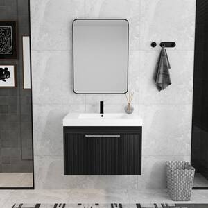 18.2 in. W x 29.8 in. D x 21.5 in. H Bath Vanity in Dawn Gray with White Top with Soft Closing Doors