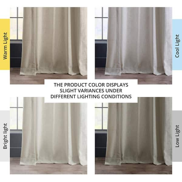 Exclusive Fabrics Heavy Natural Linen Curtain Multiway Hanging