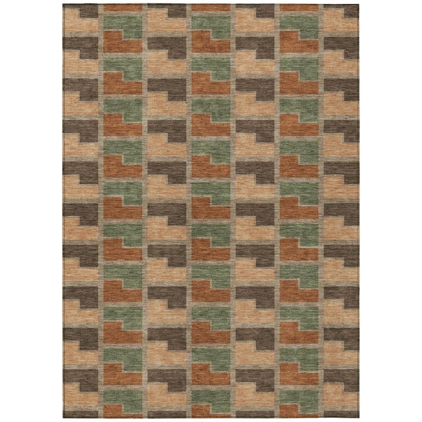 Chantille Machine Washable Indoor/Outdoor Abstract ACN2417 Paprika 3 ft. x 4 ft. Area Rug