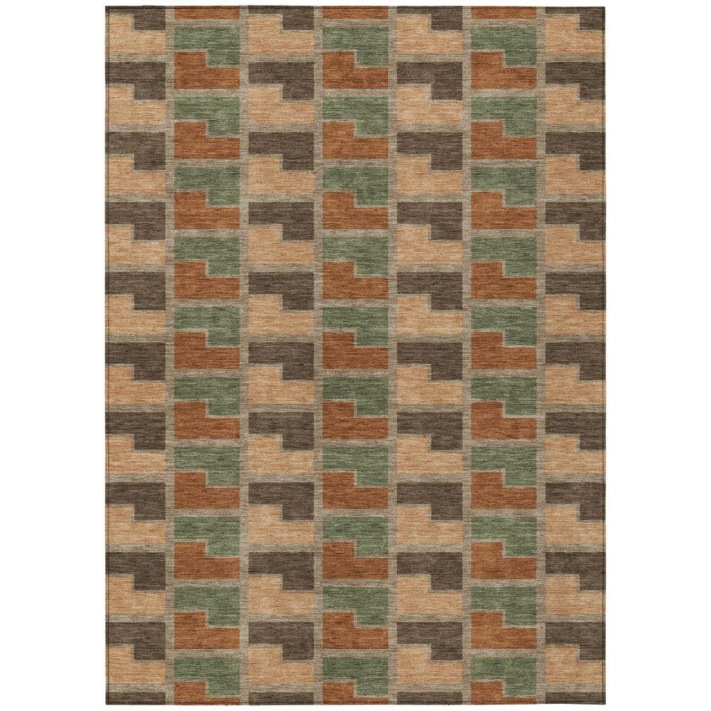 Chantille Machine Washable Indoor/Outdoor Abstract ACN2417 Paprika 8 ft. x 10 ft. Area Rug price history on PriceWatchPro