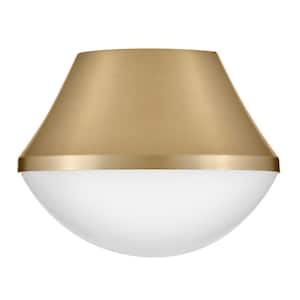 Haddie 11.0 in. 1-Light Lacquered Brass Flush Mount