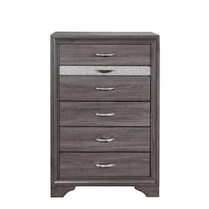 Victoria Gray 6 Drawers 34.21 in Chest of Drawers