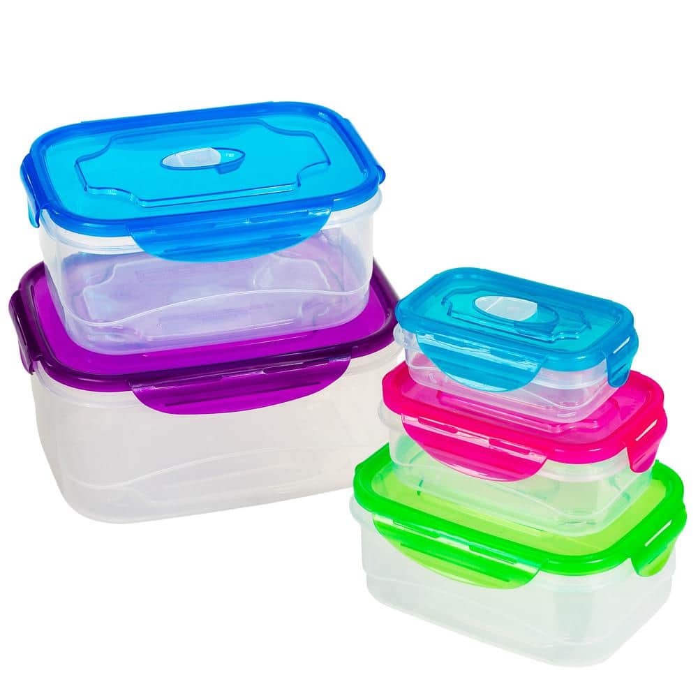 FSSTAM Plastic Storage Containers with Lock Top Lids for Food
