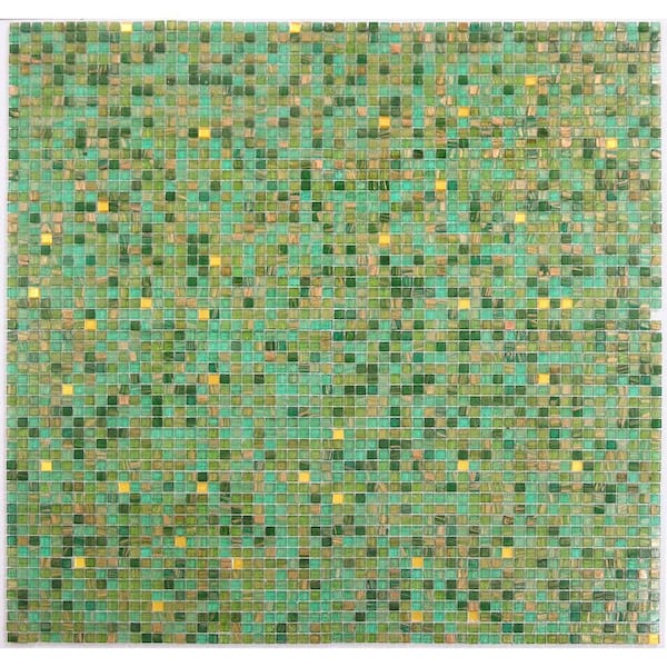 Green RoomグリーンルームPOSEIDON Galaxy ギャラクシー2 ABOLOS Galaxy Iridescent Green 13 in. x 13 in. Square Glass Mosaic