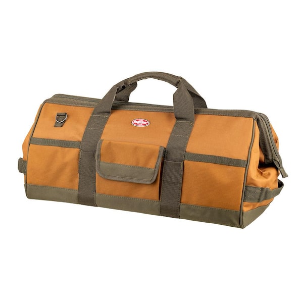 BUCKET BOSS Gatemouth 24 in. Tool Bag in Brown and Green with 36