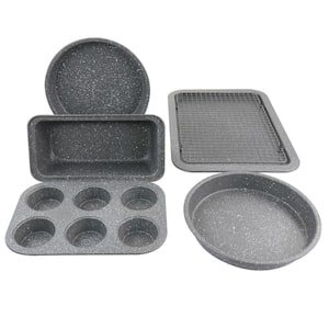 6-Piece Carbon Steel Non Stick Bakeware Set in Greystone