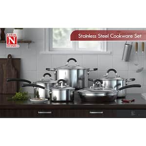 10-Piece Stainless Steel Cookware Sets with Stay-Cool Handles