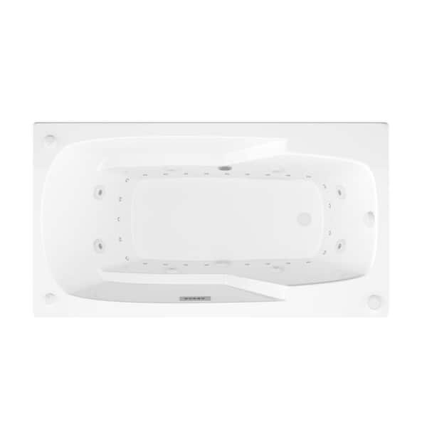 Coral Diamond Series 6 ft. Right Drain Rectangular Drop-in Whirlpool and Air Bath Tub in White