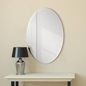 Frameless Beveled Oval Wall Mirror(Product Width in.24 x Product Height in.36)