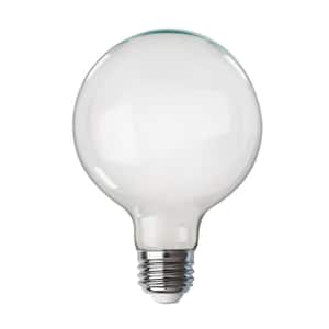 100-Watt Equivalent G40 Dimmable Straight Filament White Glass E26 LED Vintage Edison Light Bulb Soft White