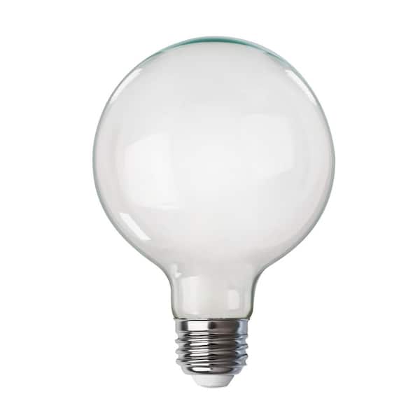 Feit Electric 100-Watt Equivalent G40 Dimmable Straight Filament White Glass E26 Vintage Edison LED Light Bulb Soft White