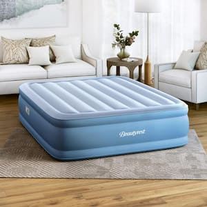 Sensa-Rest Air Bed Mattress with Built-in Pump and Edge Support, 18" Queen
