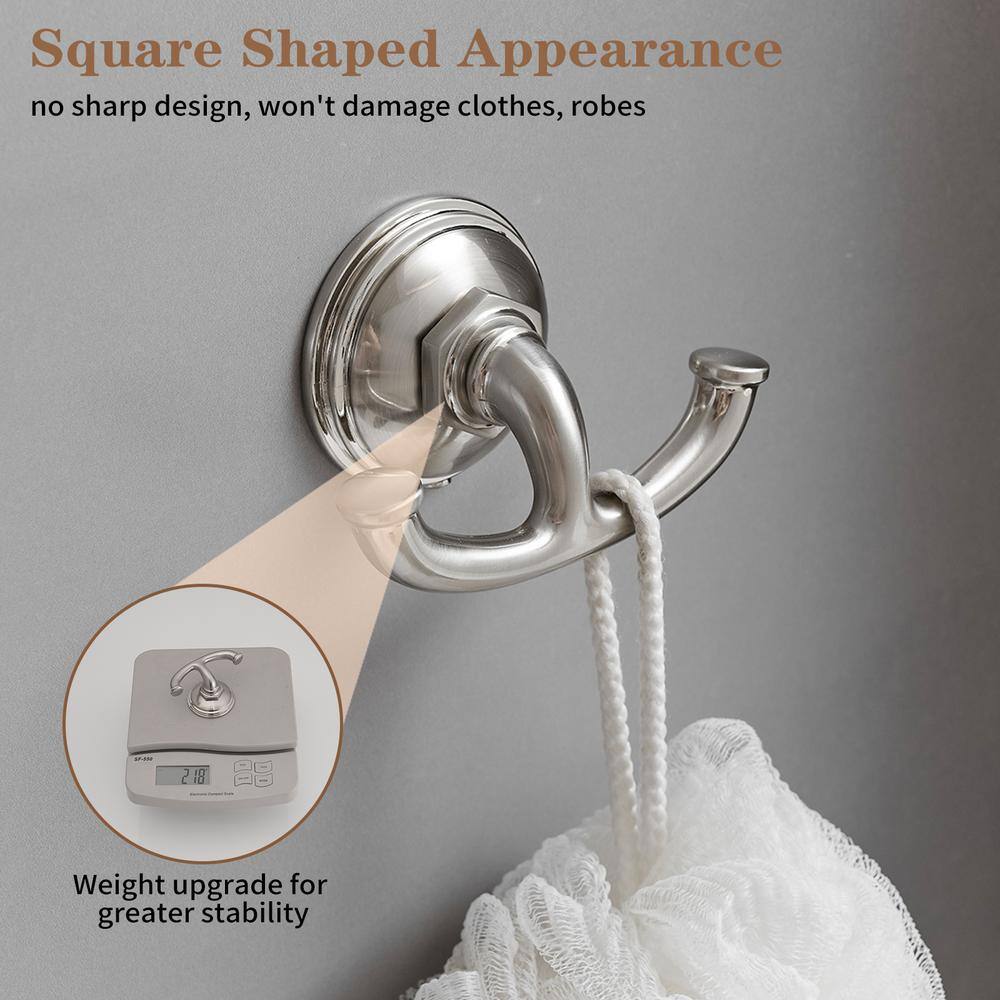 Nickel 4-Piece Bathroom Hardware Set with Towel Bar