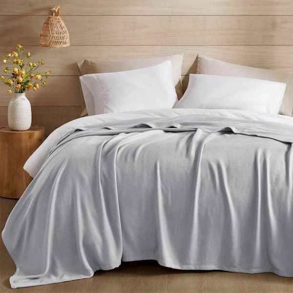 510 Design Bamboo Cotton Grey Cotton Blend Twin Woven Blanket