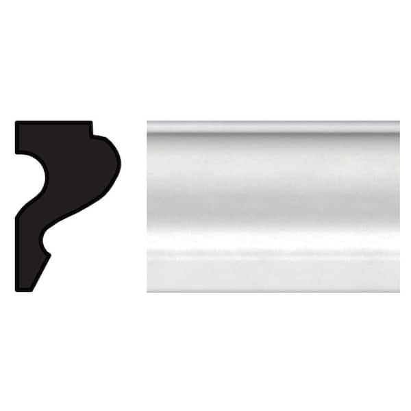 11/16 in. x 1-1/8 in. x 96 in. Polystyrene White Cap Molding
