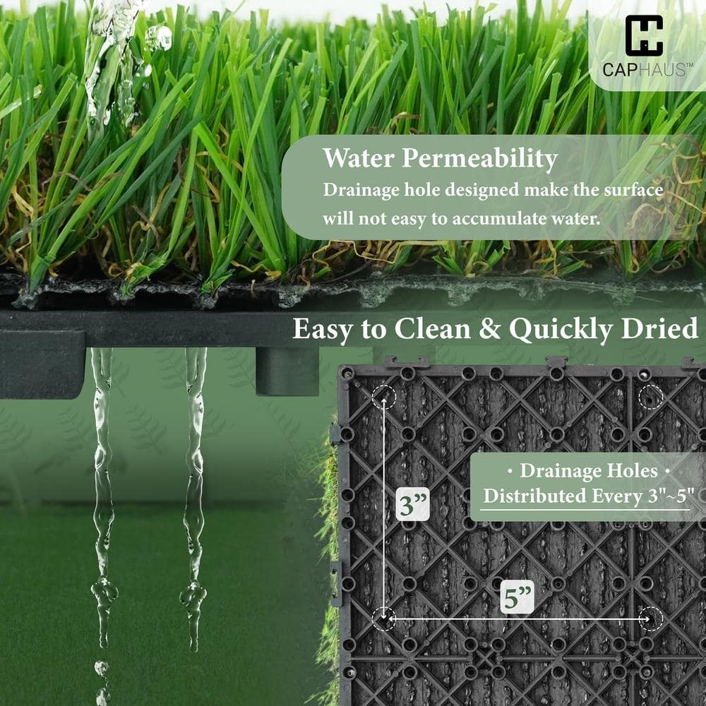 12" x 12" Green Artificial Grass Turf Tiles