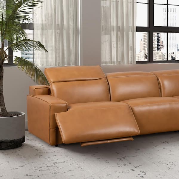 Ashcroft Furniture Co Aubrey 120 W Top Grain Leather Triple