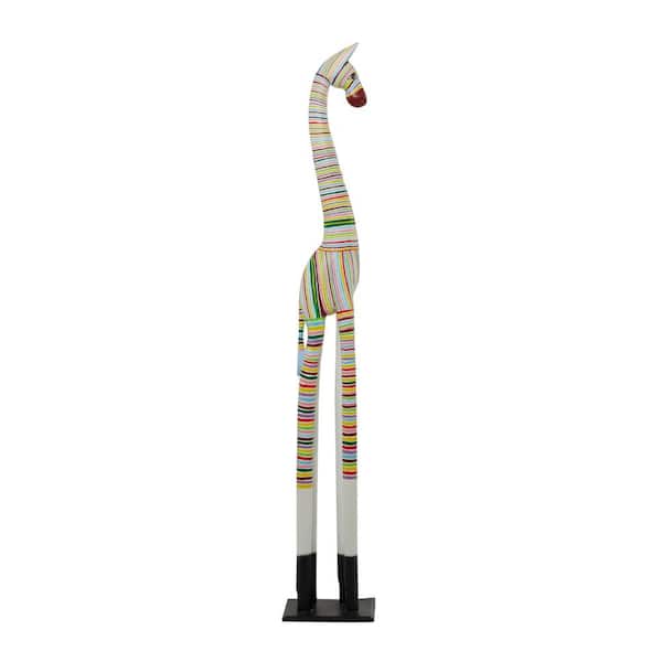 Litton Lane Multi Colored Wood Handmade Zebra Sculpture