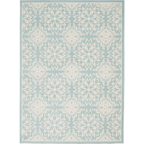Nourison Jubilant Ivory/Green 5 ft. x 7 ft. Moroccan Farmhouse Area Rug