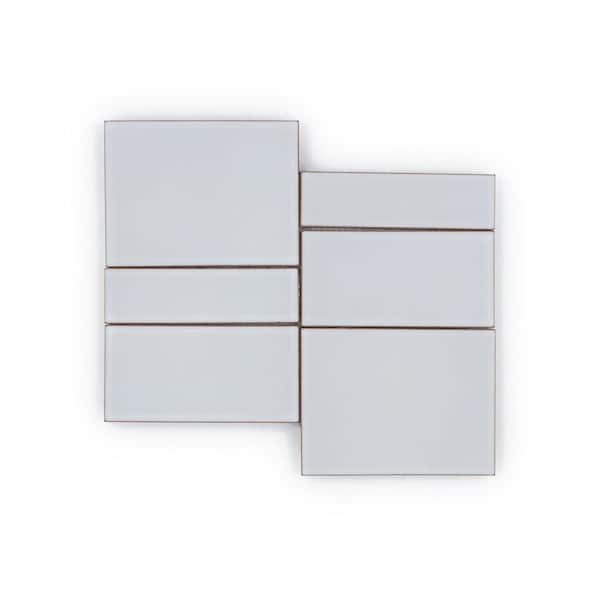Jeffrey Court Artisan Kloud Off-White 9 in. x 11.625 in. Geometric Matte Ceramic Mosaic Wall Tile (0.726 sq. ft./Each)