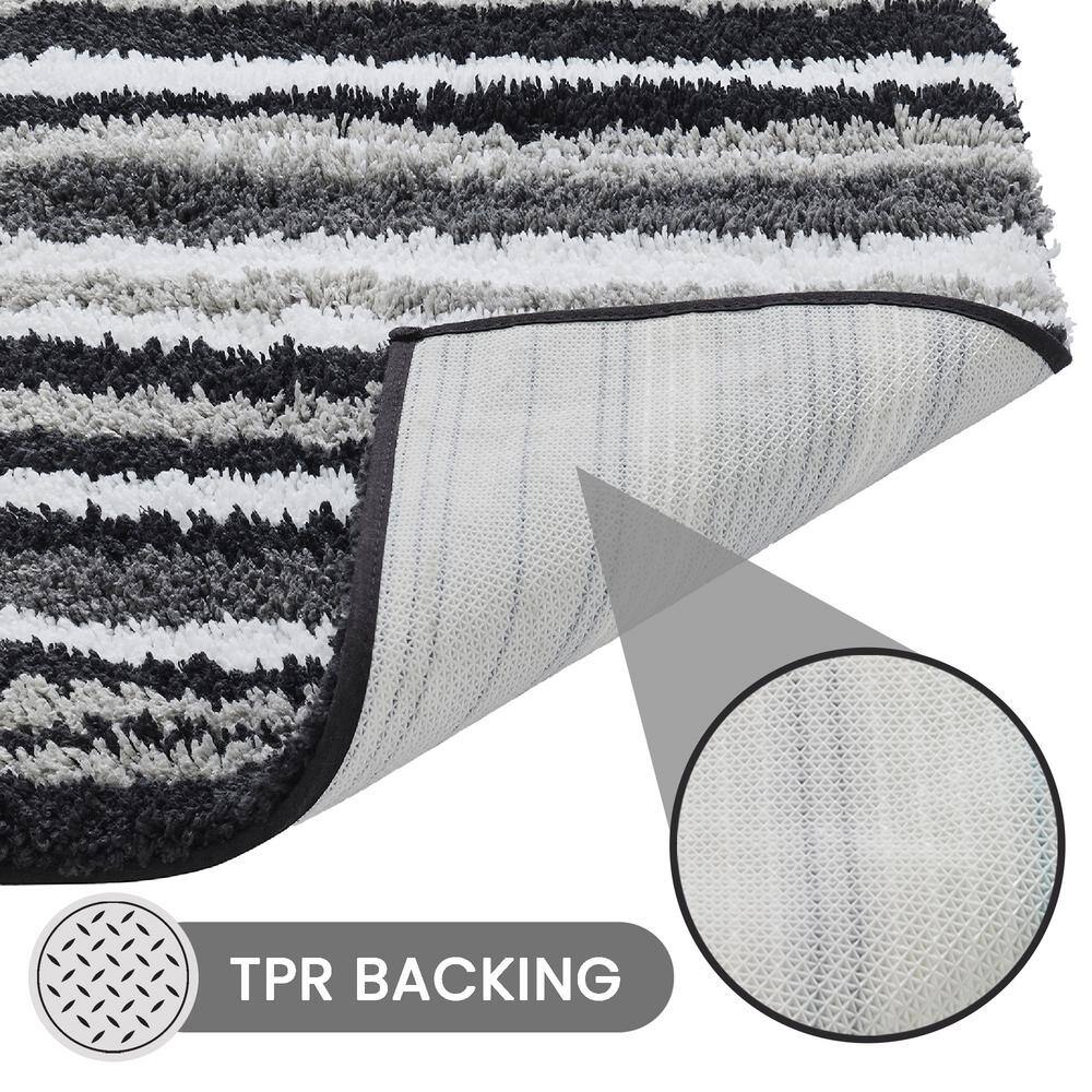 Griffie Luxe Soft Touch Graphite Polyester 24"x36" Bath Rug