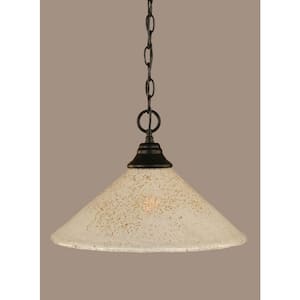 Kingston 100-Watt 1-Light Matte Black Bowl Mini Pendant Light with Glass Shade