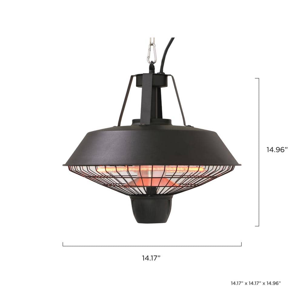 Black Infrared Electric Hanging Outdoor Heater with Aluminum and Steel