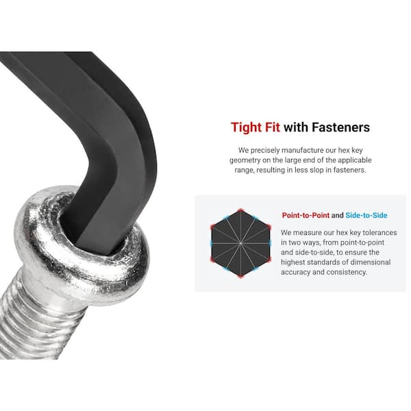 TEKTON Short Arm Ball End Hex L- Key Set with Holder, 10-Piece