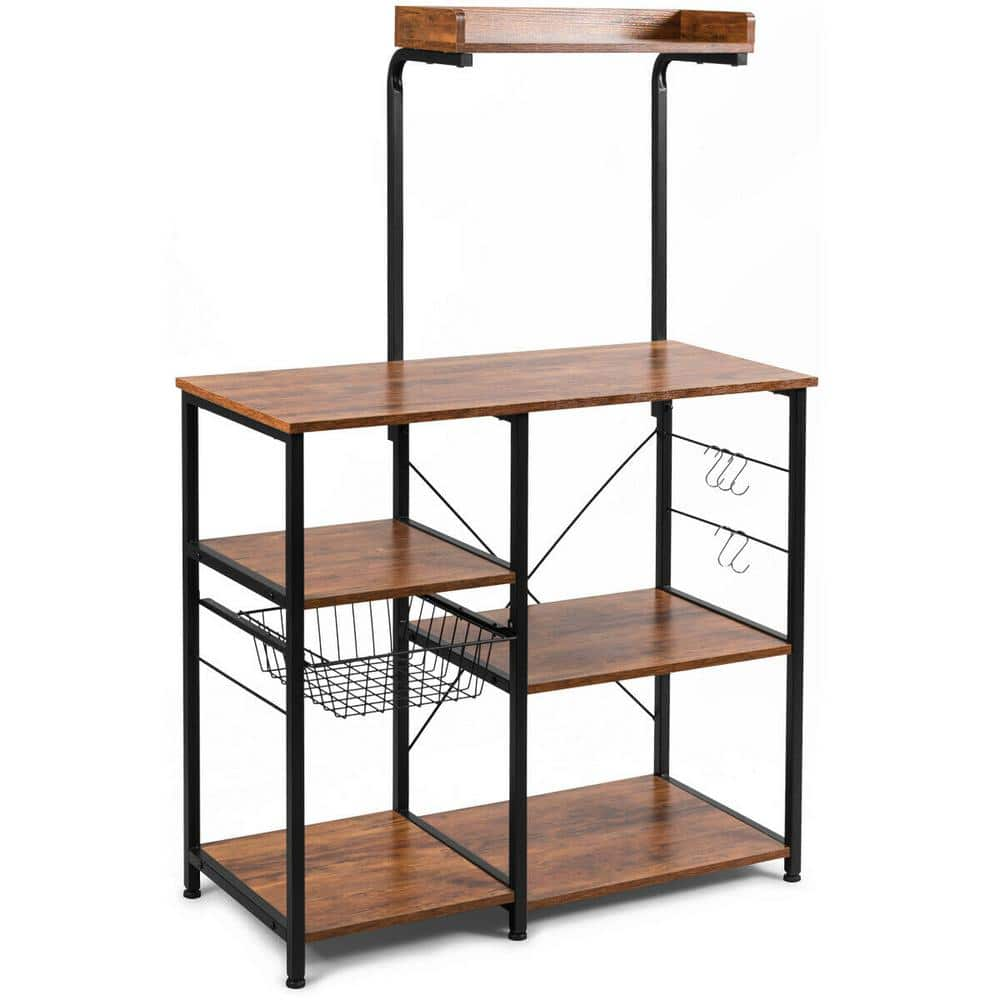 ANGELES HOME 4 Tier Kitchen Baker S Rack With Removable Basket And 5   Coffee Baker S Racks Sa65 9hw951cf 64 1000 