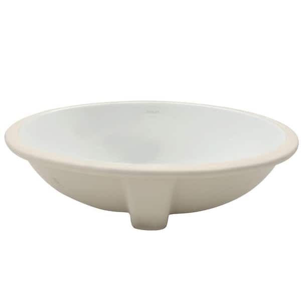 Kohler Caxton Vitreous China Undermount Bathroom Sink In White With Overflow Drain K 2211 0 The Home Depot - Kohler Caxton Oval Bathroom Sink K 2211