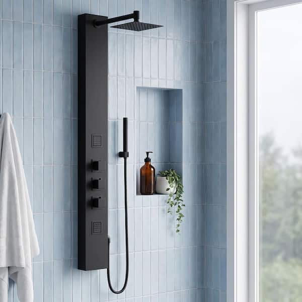VIGO Rector 55 in. H x 6 in. W 2-Jet Shower Panel System with
