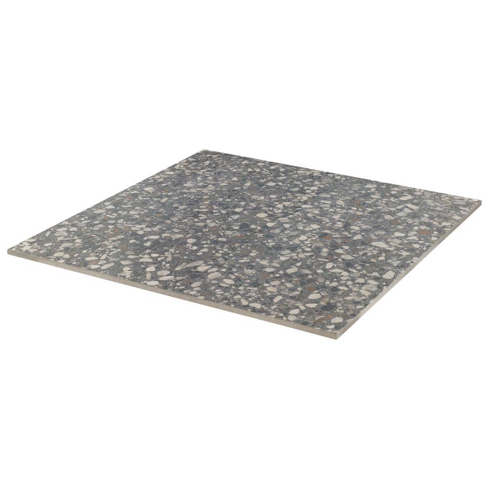 Bryant Charcoal Gray 24" Matte Porcelain Terrazzo Look Tile
