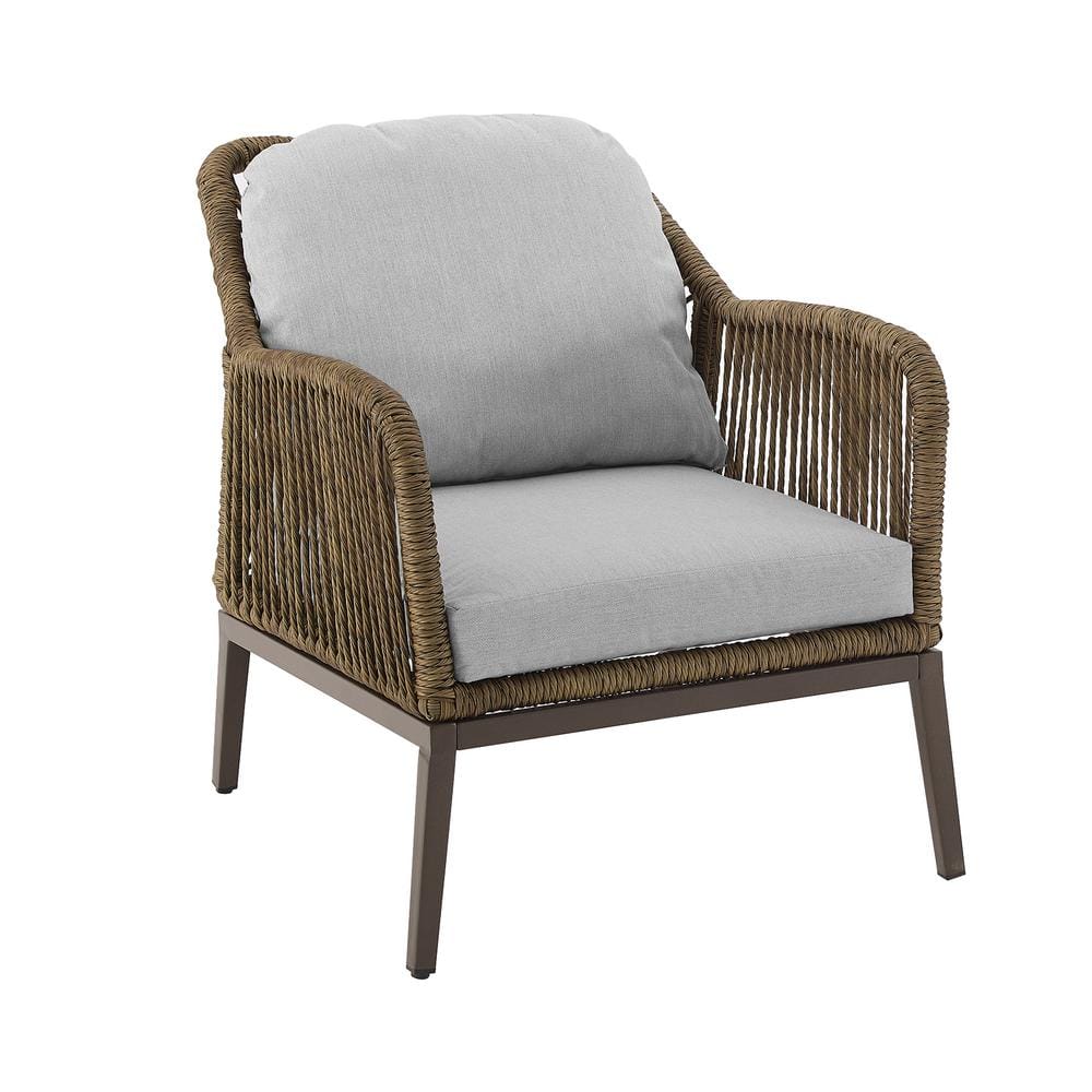 Haven 2-Piece Light Gray Wicker Outdoor Armchair Set