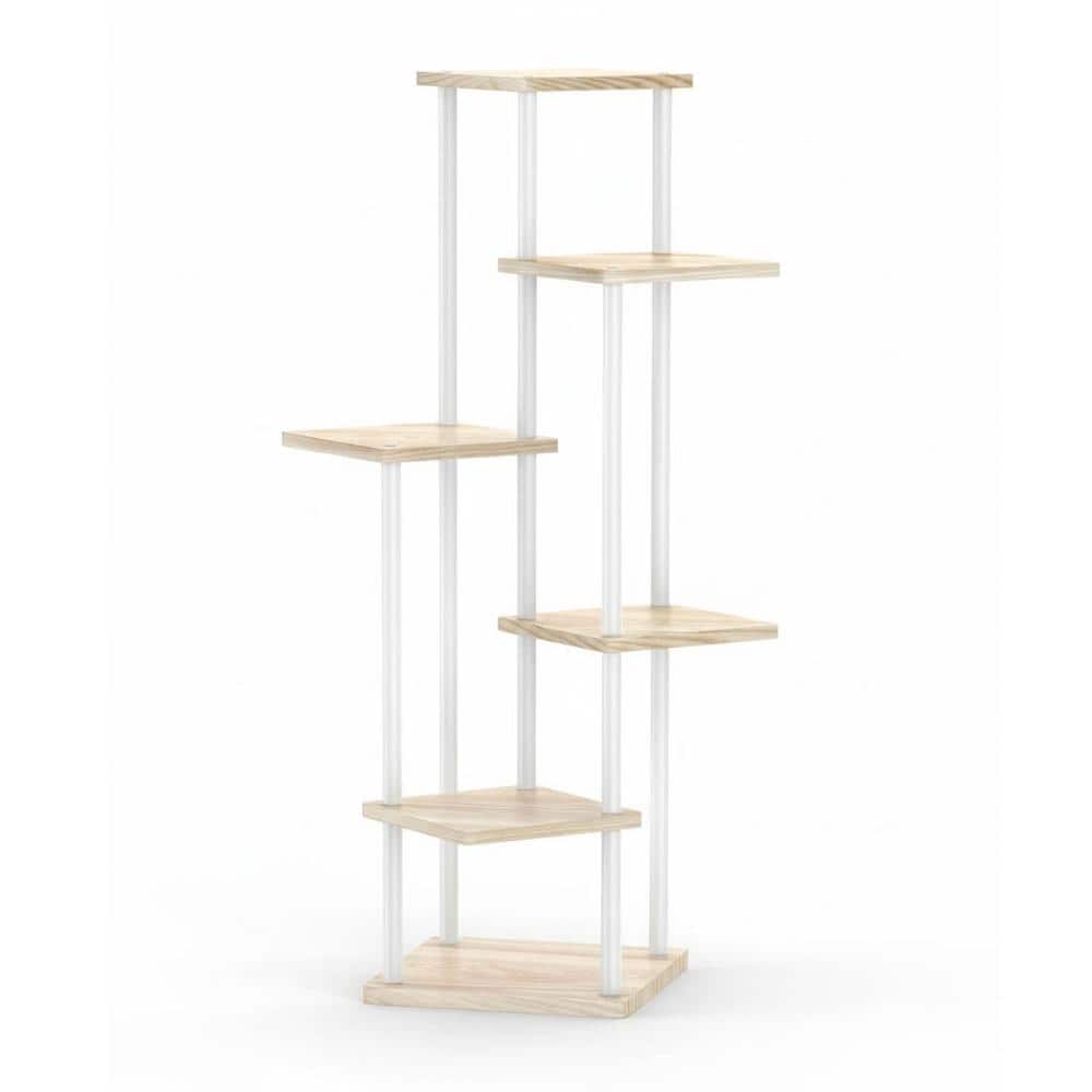 6 Tier White Oak Wood Plant Stand (11.8 in. W x 52.16 in. H) YA64