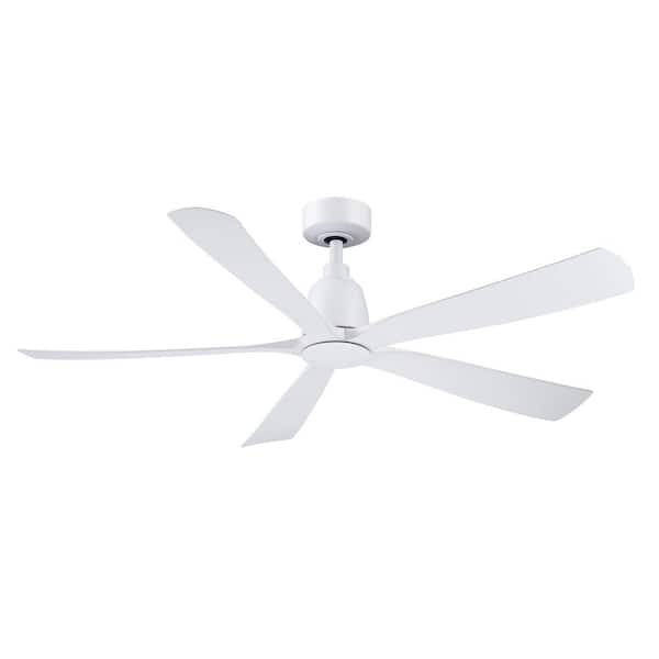 FANIMATION Kute5 52 in. Indoor/Outdoor Ceiling Fan with Matte White Blades, Remote Control and DC Motor in Matte White