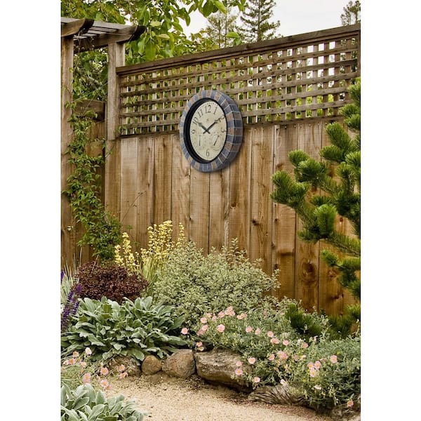 Sunburst 22.5 Indoor/Outdoor Wall Clock with Hygrometer and