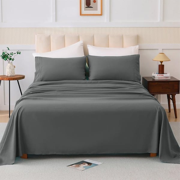 Luxury Gray 4-Piece Premium Softness King Polyethylene Sheet Set