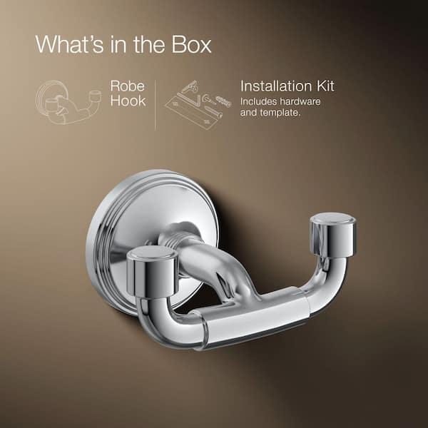 KOHLER Paces Wall Mounted J-Hook Robe Hook in Polished Chrome