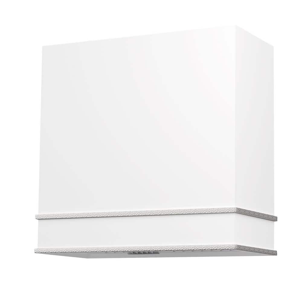 30 in Stainless Steel Range Hood with Powerful Vent Motor, 600 CFM, 3-Speed, Wall Mount, in White with Nickel