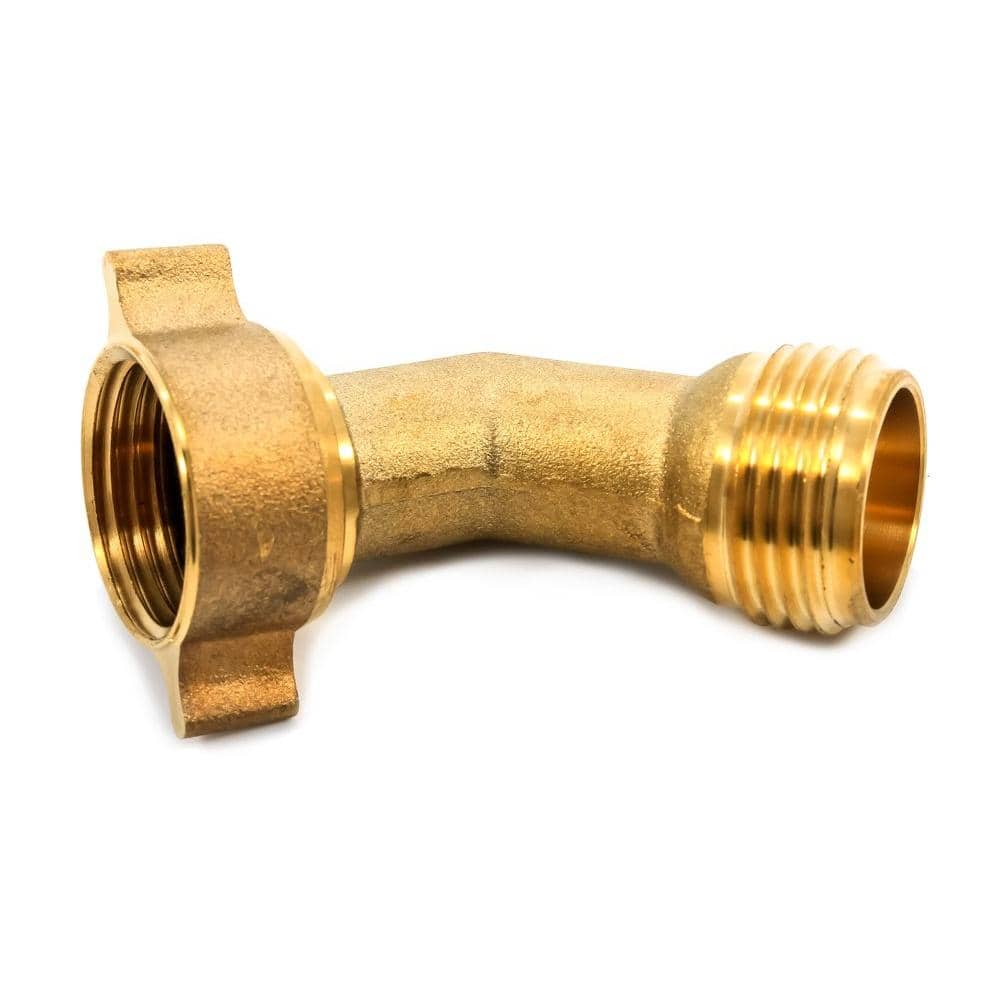 Dumble 45 Degree Garden Hose Elbow Fitting 2pk with 4 Washers Hose Connector Spigot Extender Outdoor Faucet Extender 