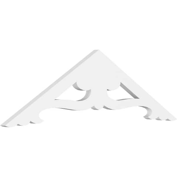 Ekena Millwork 1 in. x 36 in. x 10-1/2 in. (7/12) Pitch Cornelia Gable Pediment Architectural Grade PVC Moulding