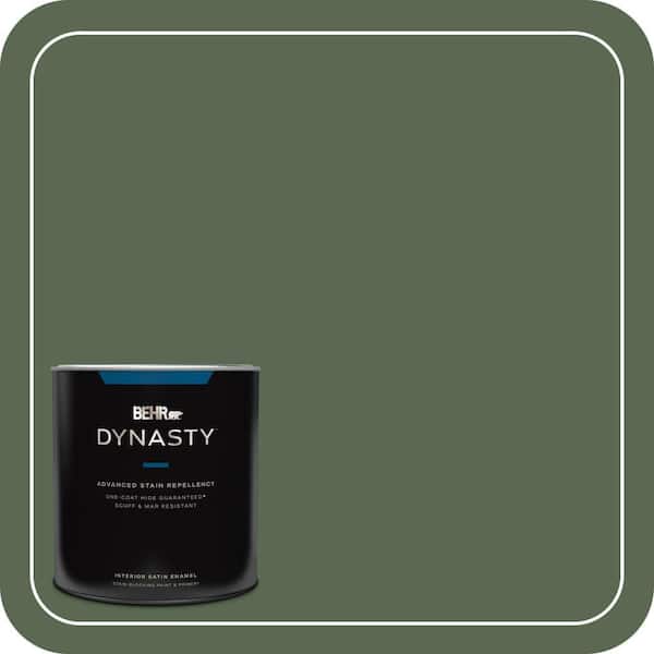 BEHR DYNASTY 1 qt. #S390-7 Trailing Vine One-Coat Hide Satin Enamel Interior Stain-Blocking Paint and Primer
