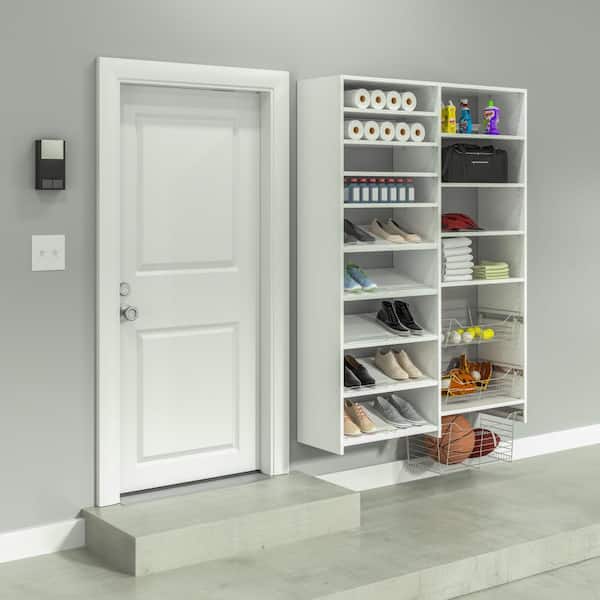 72 in. H x 50 in. W White Garage Baskets and Shelving Storage Kit