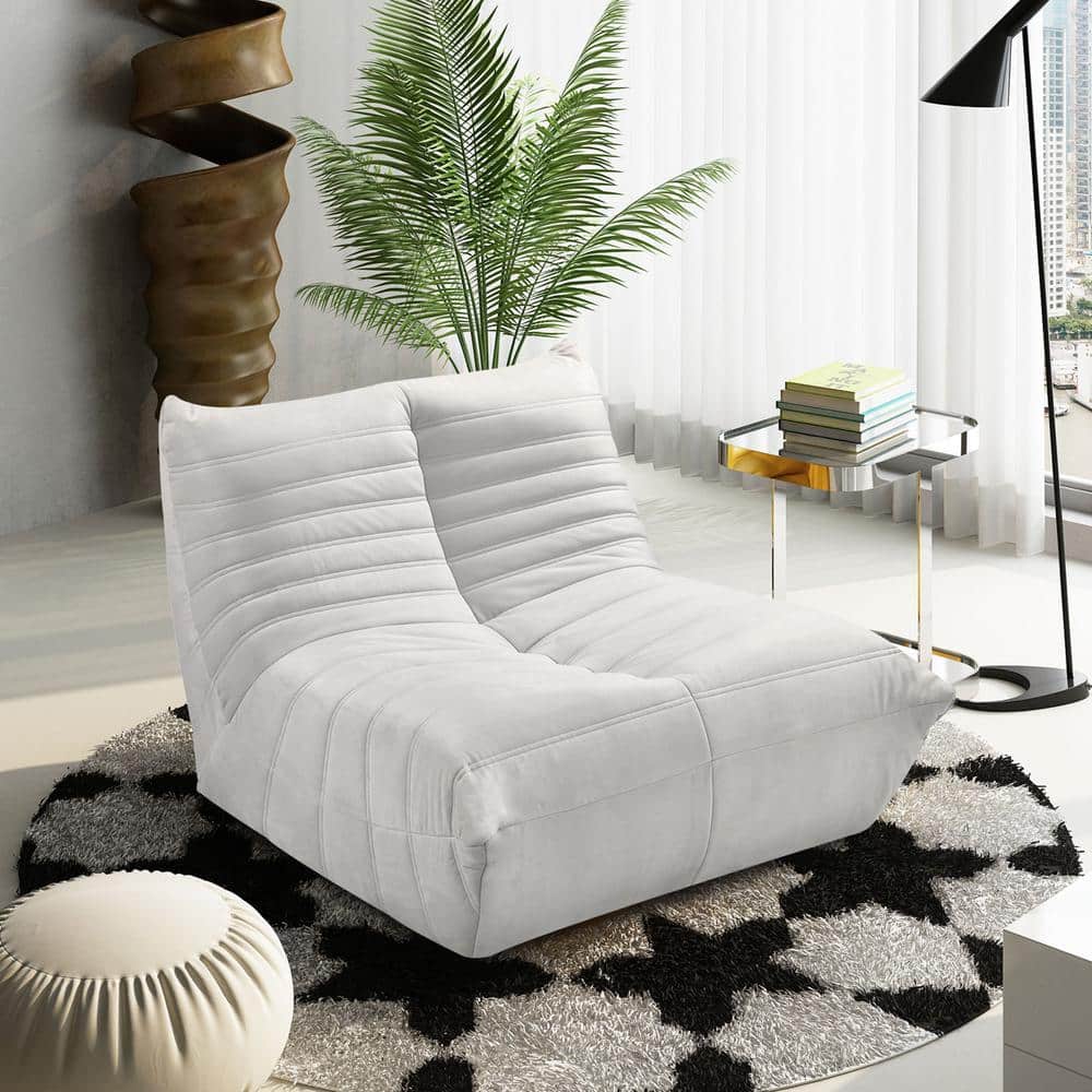 Light Gray Microfabric Medium Playing Bean Bag Chair,Fireside Chair for Adu