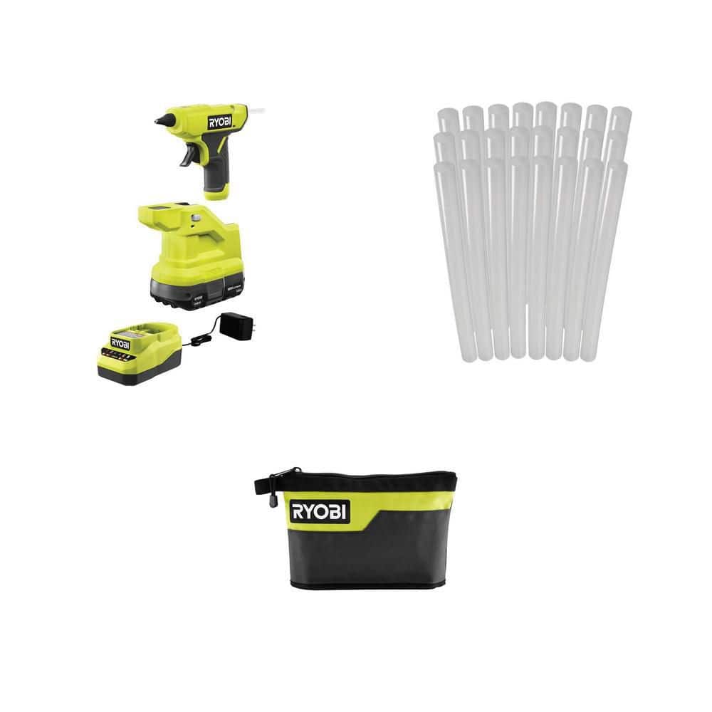 RYOBI ONE+ 18V Cordless Compact Glue Gun Kit with 1.5 Ah Battery