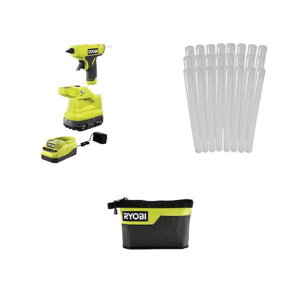 ONE+ 18V Cordless Compact Glue Gun Kit with 1.5 Ah Battery, Charger, Mini Glue Sticks, and 12 in. Zipper Pouch (26-Pc)