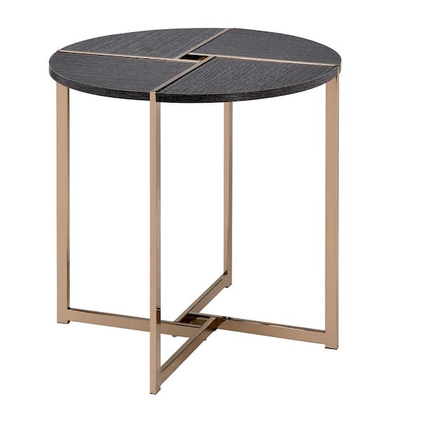 Acme Furniture Black and Champagne Bromia End Table